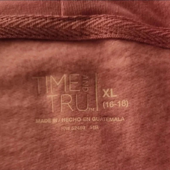 Womens Time and Tru Long Sleeve SUPER SOFT PINK Fleece Hooded Jacket Hoodie XL - Picture 8 of 9